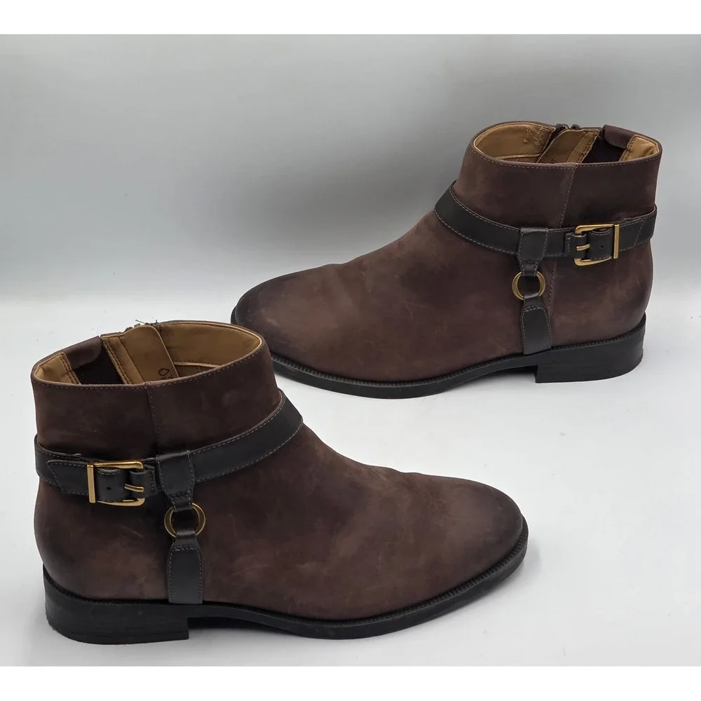 Vionic Rhiannon Women's Chocolate Oiled Nubuck Ankle Boots Size 8.5